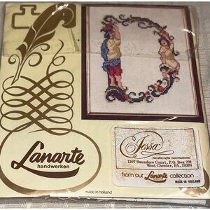 Vintage Lanarte Collection Letter D Counted Cross Stitch Sampler